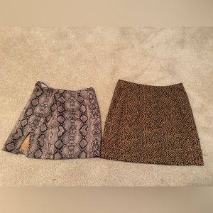 Two animal print Skirts one with a slit. Super cute